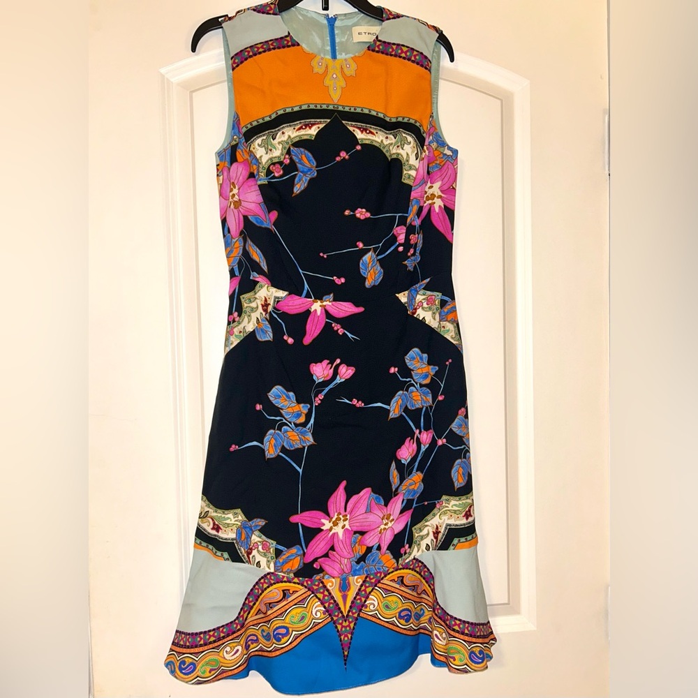 Etro Multicolor Floral Mini Dress - Picture 3 of 9